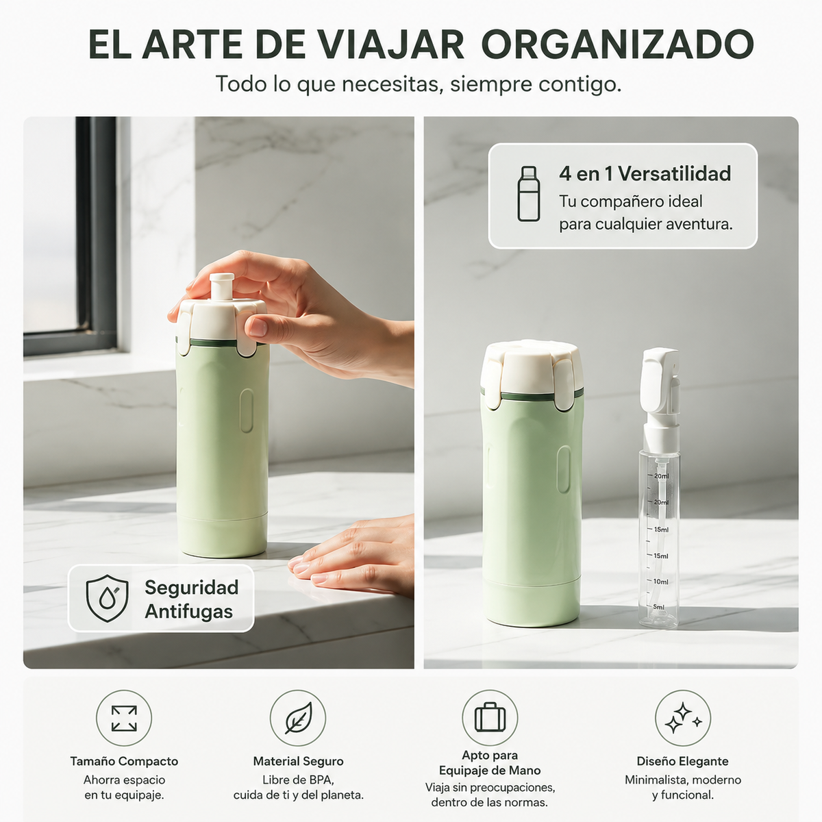 Botella Térmica Portátil Plegable